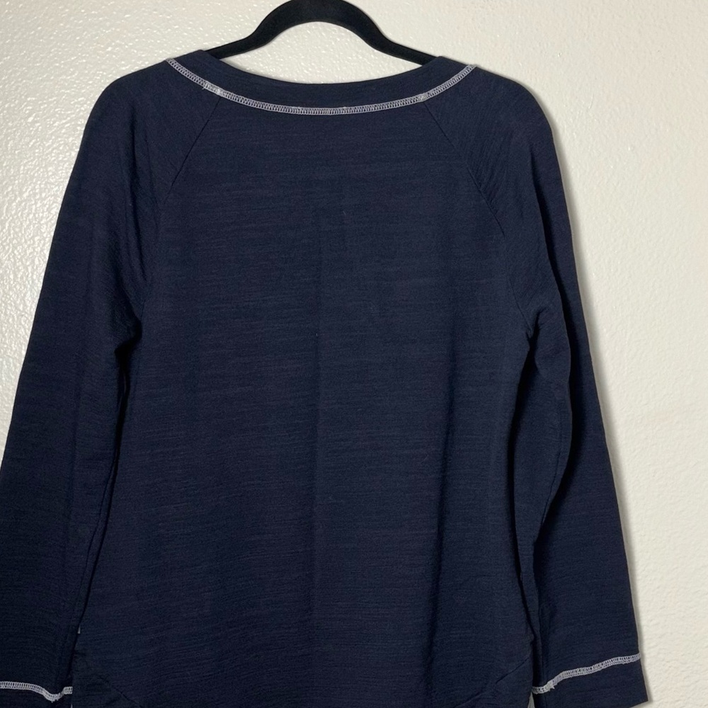 T by Talbot Slub Terry Sweatshirt navy blue woman's size medium UPF 50+ - Picture 14 of 16
